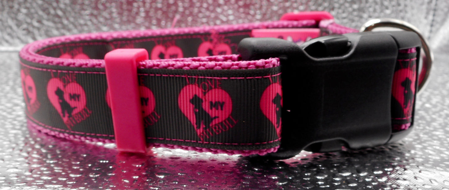 I Love My Pitt Dog Collar Handmade