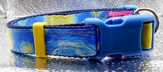 Starry Night Adjustable Dog Collar Handmade