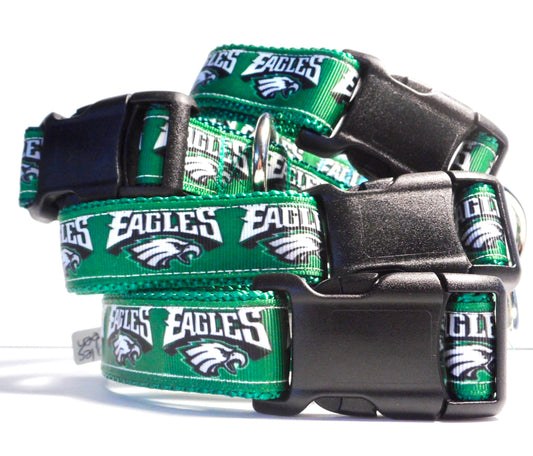 Eagles Kelly Green Adjustable Dog Collar Handmade New Strong  Measure Your Dog